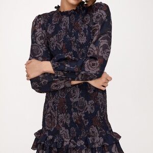 ZARA plisse dress with roses print